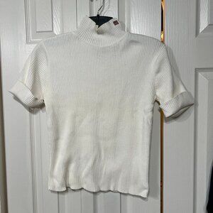 Vintage Y2K POLO Jeans Company Ralph Lauren White Ribbed Turtleneck XL Logo Flag